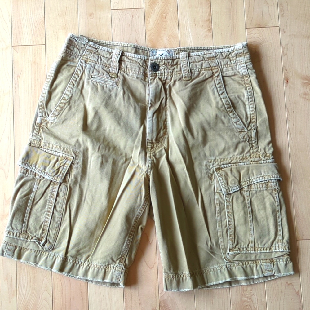 American Eagle Outfitters Cargo Shorts Mens 34 Khaki